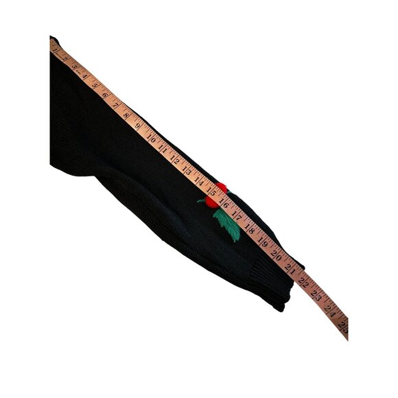 Vintage French Navy Petite Holly Embroidered Sweater Black 10/12 - Picture 8 of 10